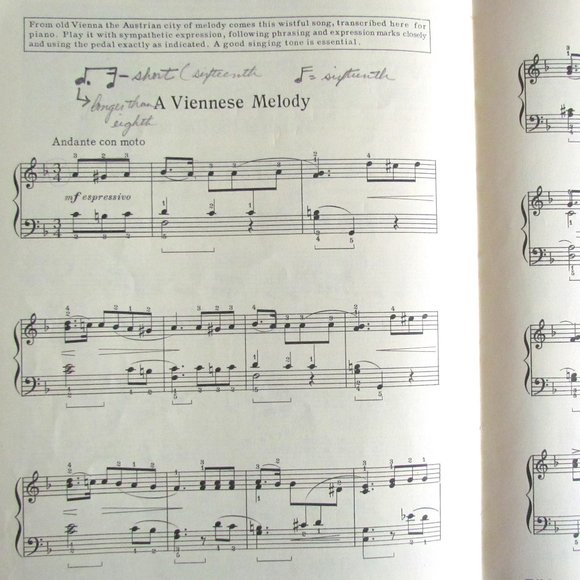 PIANO LESSON BOOK, JOHN THOMPSON'S SECOND GRADE BOOK, WILLIS MUSIC, 1937 VINTAGE - Picture 8 of 11